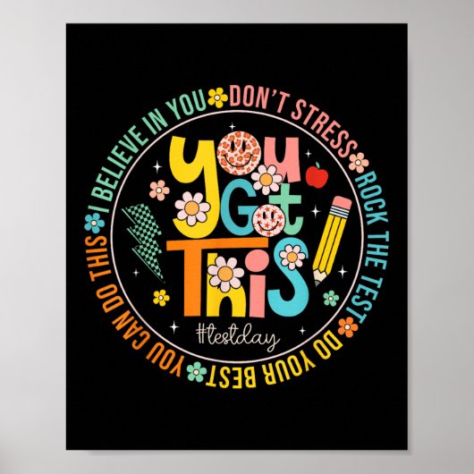 Test Day Rock De Test Leraar Testing Day Je Heb Poster (Voorkant)