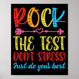 Test Day Rock De Test Niet Stress Teacher Testen Poster