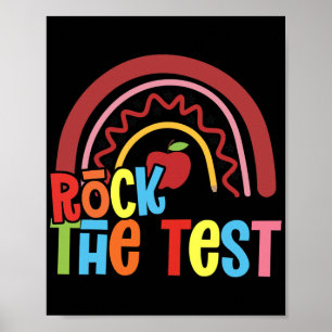 Test Day Rock: Test Teacher Rainbow Testing Poster