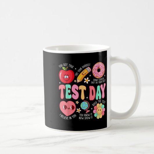 Test Day Rock The Test Testing Day Motivational Te Koffiemok (Rechts)