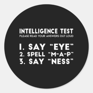 Test Eye Map Ness Funny Joke Vaderdag Ronde Sticker