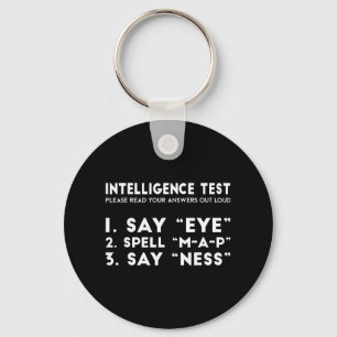 Test Eye Map Ness Funny Joke Vaderdag Sleutelhanger