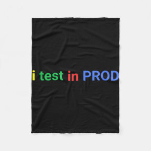 Test in prod coderen grappige humor grap ontwikkel fleece deken