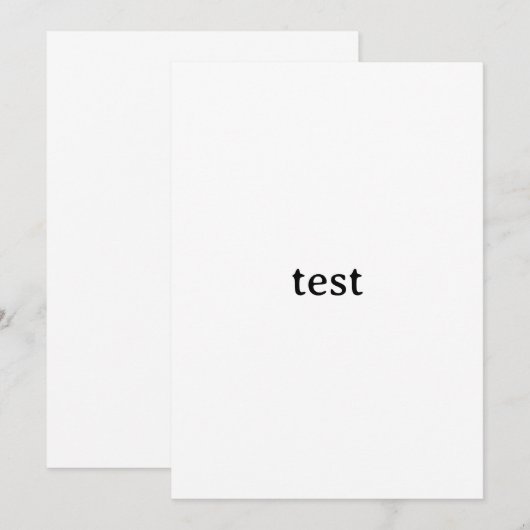 test kaart (Voorkant / Achterkant)