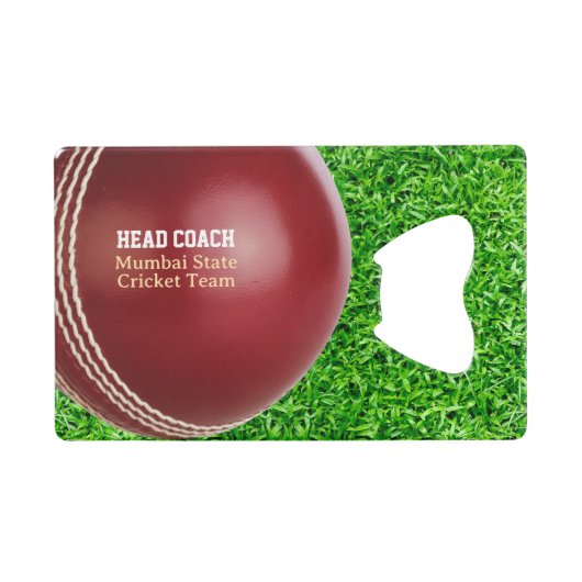 Test Match Red Cricket Ball avec texte personnalis (Devant (Horizontal))
