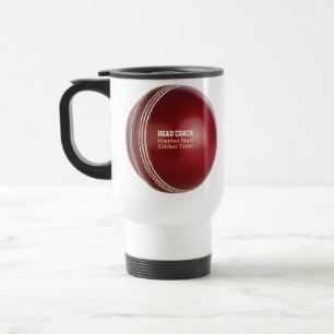 Test Match Red Cricket Ball met aangepaste tekst Reisbeker
