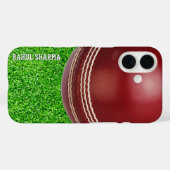 Test Match Red Cricket Ball with Custom Text Case-Mate iPhone Case (Achterkant (horizontaal))