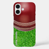 Test Match Rode Cricketbal met Aangepaste Tekst Case-Mate iPhone Case (Achterkant)