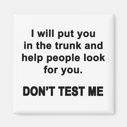 Test me niet magneet (Voorkant)