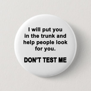 Test me niet ronde button 5,7 cm