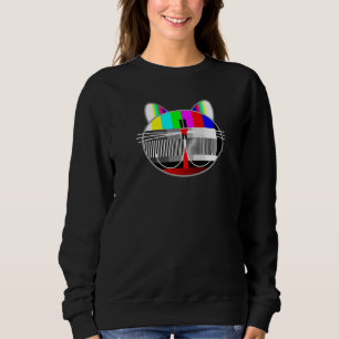 Test Pattern Cat Retro 80s Television Trui
