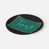 Test schoolschoolklaslokaal papieren bordje (Gekanteld)