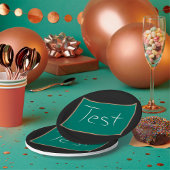 Test schoolschoolklaslokaal papieren bordje