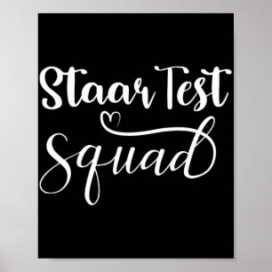 Test Squad Grappige Leraar Student Testing Dag Poster