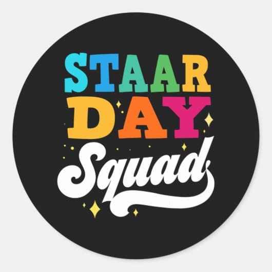 Test Star Day Mode Op Leraar Testen Ideeën Squad Ronde Sticker (Voorkant)