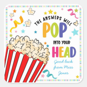 Test Succes Trakteer klas leraar antwoord pop Vierkante Sticker