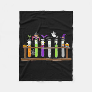Test Tube Chemie Nerd Wetenschap Leraar Spooky Ha Fleece Deken