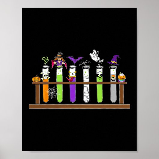 Test Tube Chemie Nerd Wetenschap Leraar Spooky Ha Poster (Voorkant)