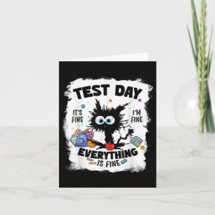 Testdag Funny Stress Cat Teacher Student Kinder T Kaart