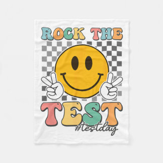 Testdag Groovy Glimlach Geruite Rock De Test Fleece Deken