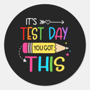 Testdag Je hebt deze testdag leraar student Ronde Sticker