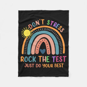 Testdag Rock De Test Regenboog Gifts Docent Studie Fleece Deken