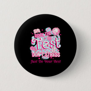 Testdag Rock The Test Motiverend Voor Docenten Ronde Button 5,7 Cm