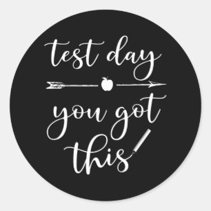 Testdag Shirt Motivatie docent Ronde Sticker