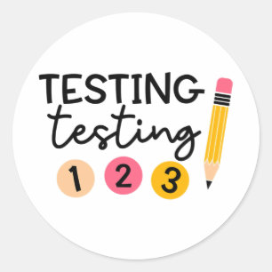 Testdag Shirt testen Coördinator Shirt Docent Ronde Sticker