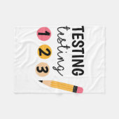 Testdag testen 1 2 3 Teacher testdag Fleece Deken (Voorkant (Horizontaal))