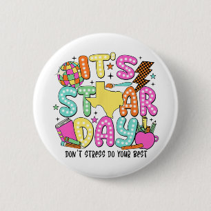 Testdag Yall Dont Stress Doe gewoon je beste leraa Ronde Button 5,7 Cm