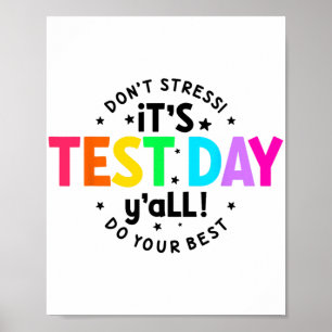Testdag Yall Grappige testdag voor leraar studente Poster