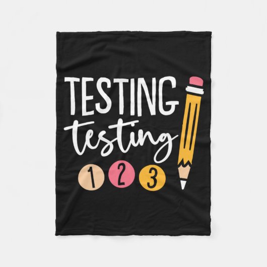 Testen 123 Schattigee testdag 3 Fleece Deken (Voorkant)