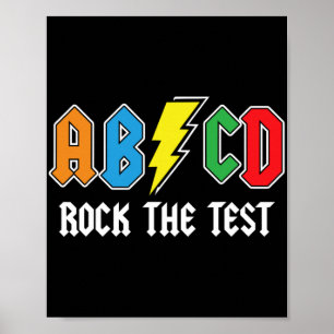 Testen Retro ABCD Rock De Test Dag Grappige School Poster