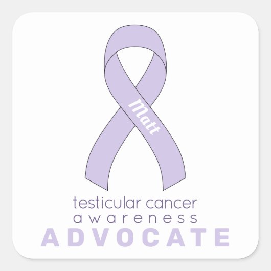 Testiculaire kanker Advocate White Square Sticker (Voorkant)