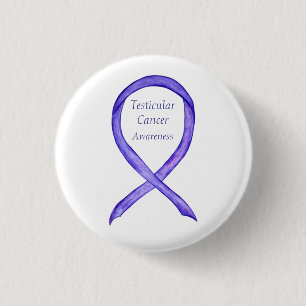 Testiculaire kanker Orchid Awareness Ribbon Pins Ronde Button 3,2 Cm