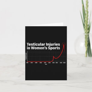 Testiculaire verwondingen in vrouwen sport grap T Kaart