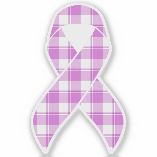 Testicular Cancer Awareness Plaid Purple Ribbon Sticker (Voorkant)