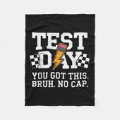 Testing Day Bruh No Cap Motivation  Fleece Deken (Voorkant)