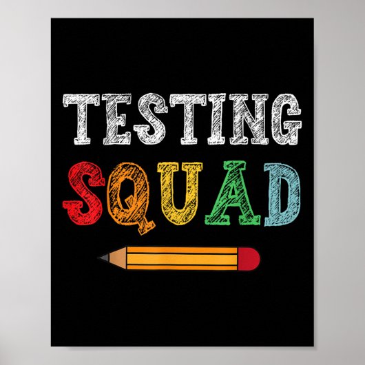 Testing Squad Costume Test Day Teacher Student Fun Poster (Voorkant)