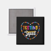 Testing Squad Motivational Test Day Words Heart Te Magneet (Voorkant / Achterkant)