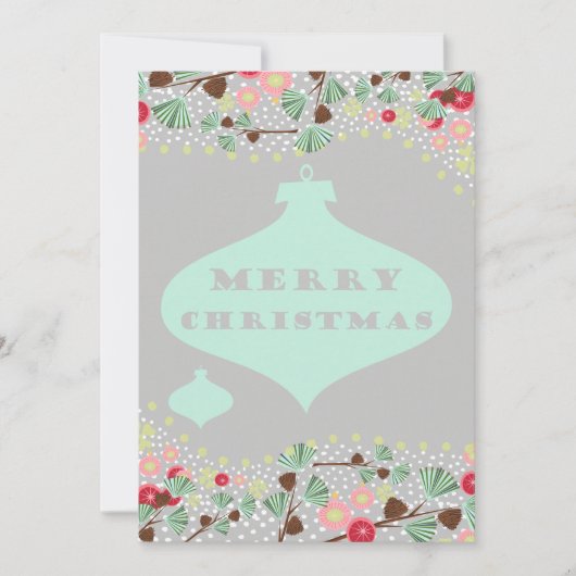 Testkaart bord blauwgroen feestdagenkaart (Voorkant)