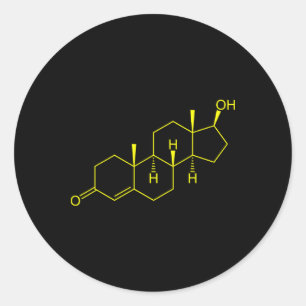 Testosteron Molecule Biologie Wetenschap Bodybuild Ronde Sticker