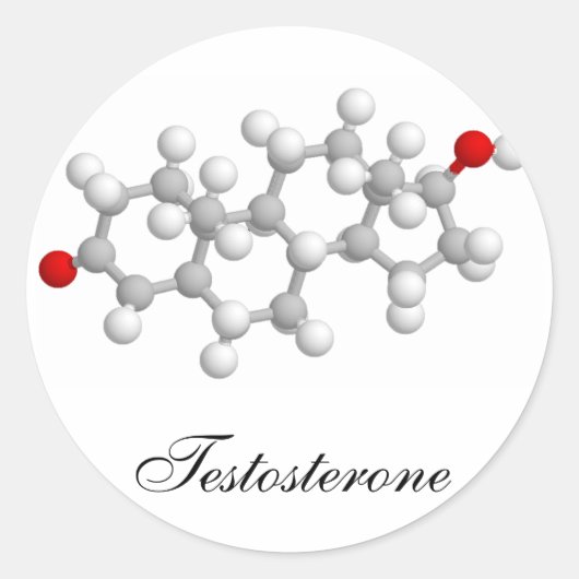 Testosteron Ronde Sticker (Voorkant)