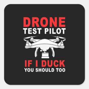 Testpiloot voor droneproef vierkante sticker