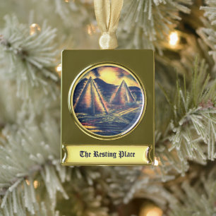 Testplaats Verguld Banner Ornament