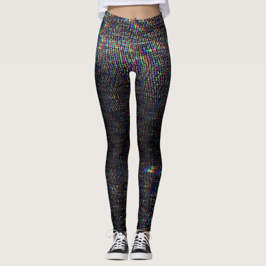 Testscherm Glitch textuur achtergrond Leggings (Voorkant)