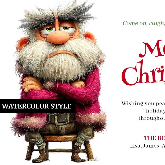 Testy Claus funny custom Christmas greeting card Feestdagenkaart