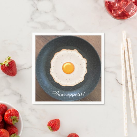 Testy Fried Egg in Skillet Pan Servetten (Insitu)
