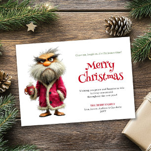 Testy Kerstman aangepaste cartoon Kerstkaart
